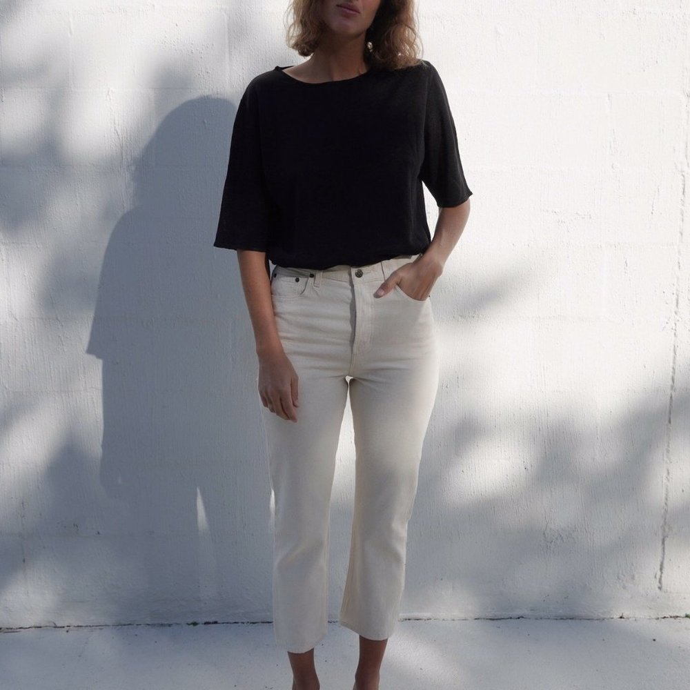 St. Agni Audrey Slim Crop Jeans in Natural
